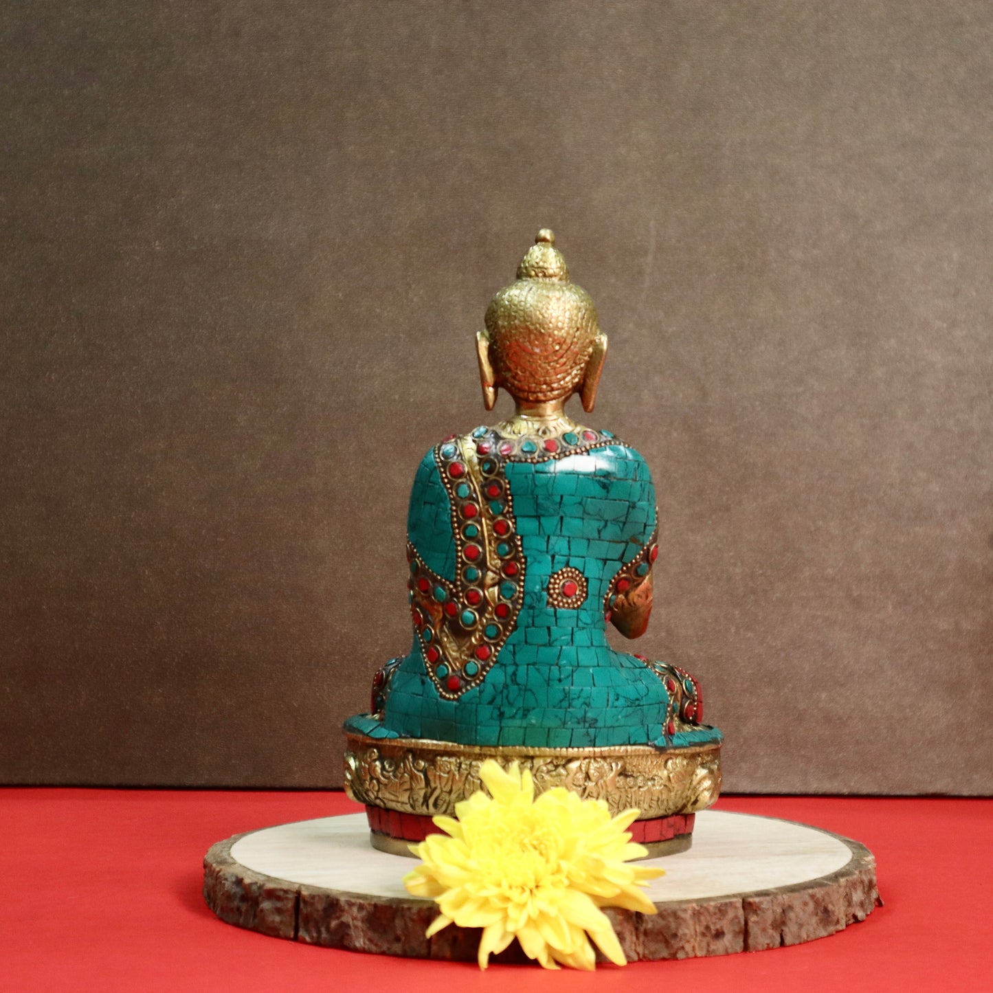 Sitting Buddha Inlayed with Stone