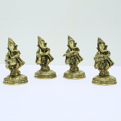 Standing Musical Ganesha - Set of 4