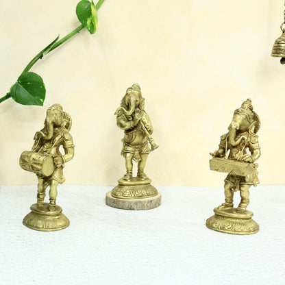 Standing Musical Ganesha - Set of 3