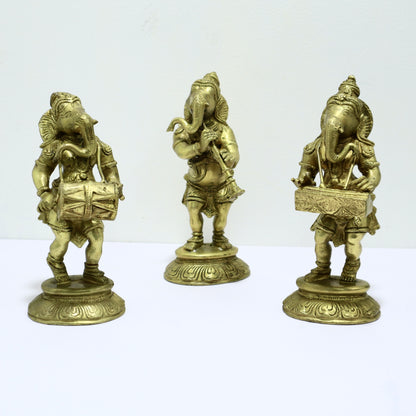 Standing Musical Ganesha - Set of 3