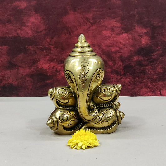 Ganesha in Seven Face Shankh