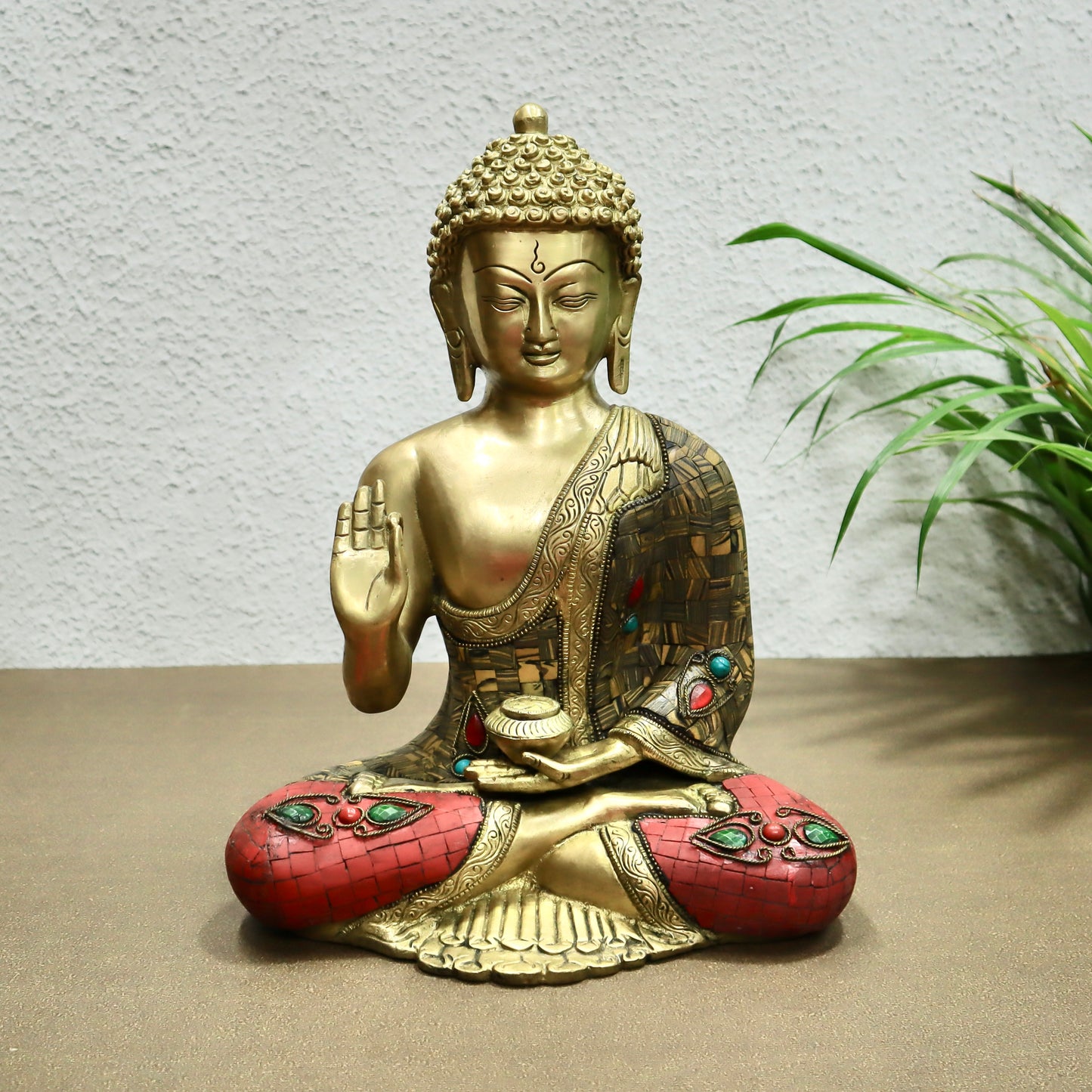 Buddha Inlayed with Stone