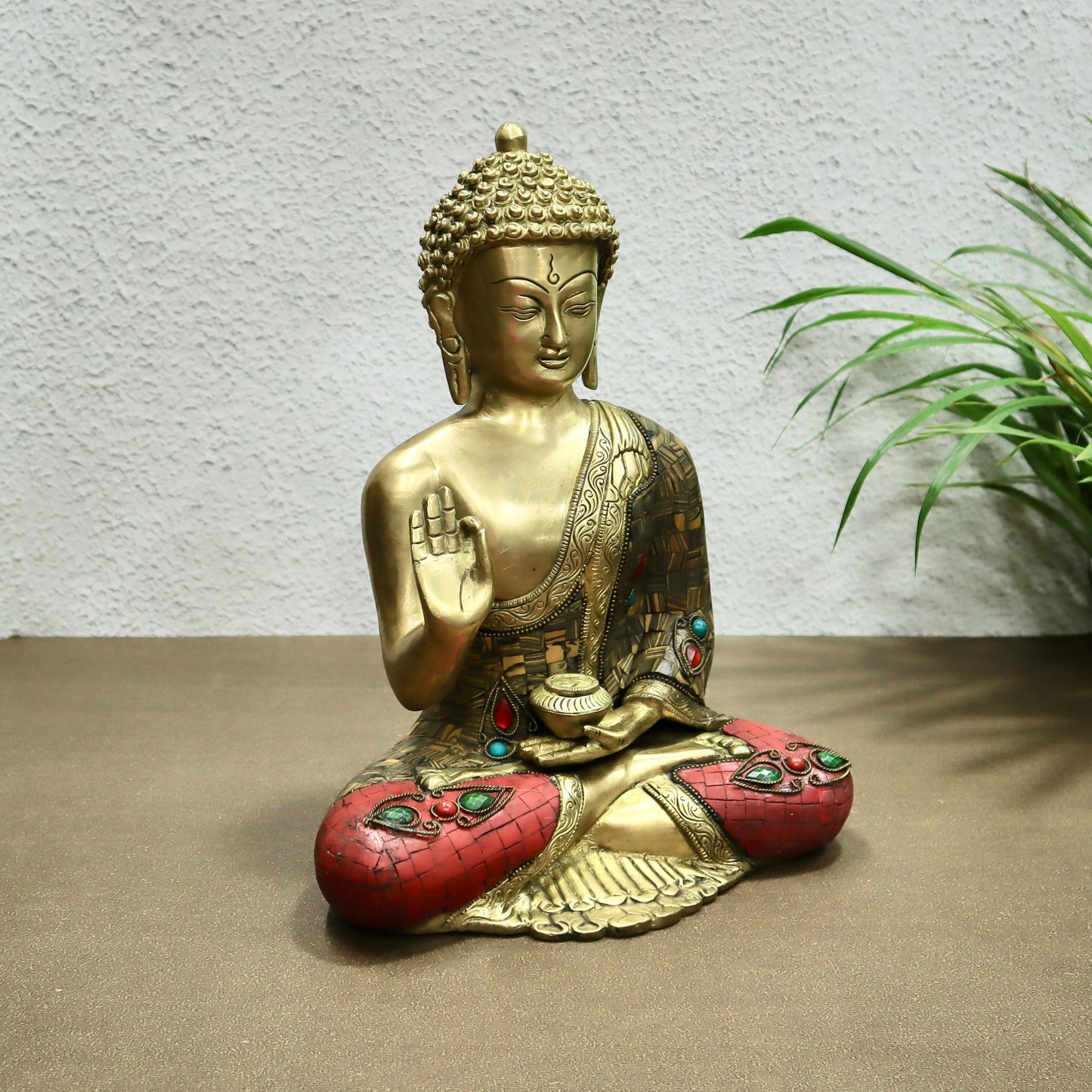 Buddha Inlayed with Stone