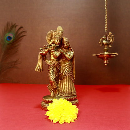 Radha Krishna Standing on Lotus